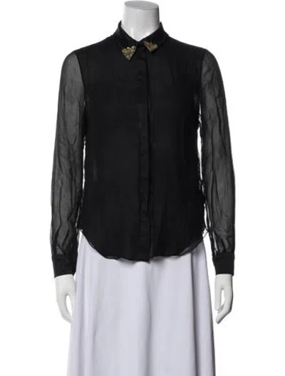 Pre-owned Jason Wu Silk Long Sleeve Blouse In Blue