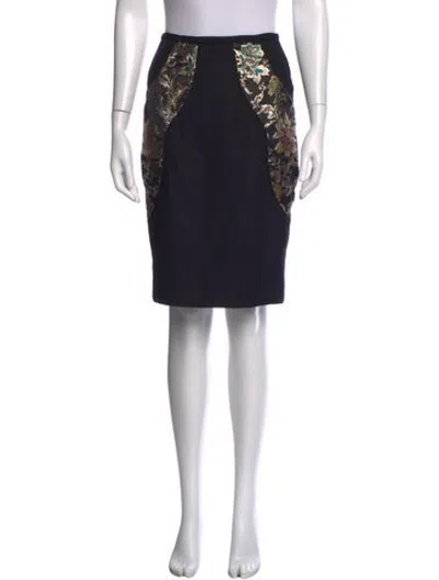Pre-owned Jason Wu Virgin Wool Knee-length Skirt In Black/metallic