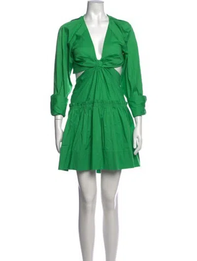 Pre-owned Jason Wu V-neck Mini Dress In Green