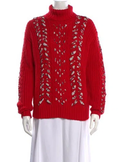 Pre-owned Jason Wu Wool Graphic Print Sweater In Red