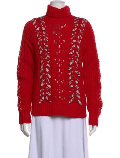Pre-owned Jason Wu Wool Patterned Sweater In Red