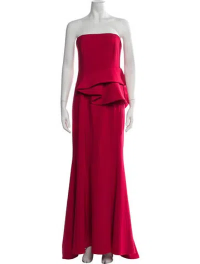 Pre-owned Jay Godfrey Strapless Long Dress In Red