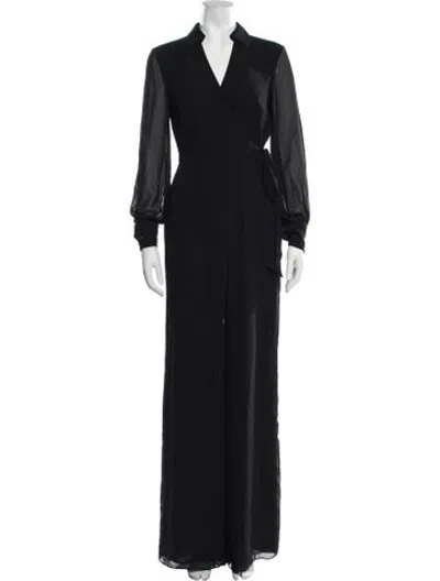 Pre-owned Jay Godfrey V-neck Jumpsuit In Black