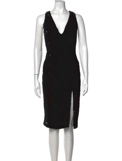 Pre-owned Jay Godfrey V-neck Knee-length Dress In Black