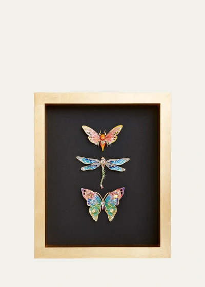 Jay Strongwater Butterfly Dragonfly Moth Wall Art In Black