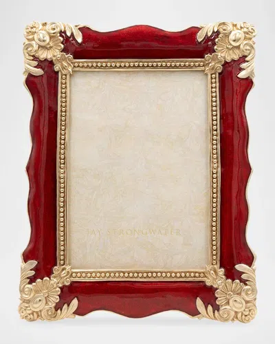 Jay Strongwater Heather Ruby Frame, 5" X 7" In Red
