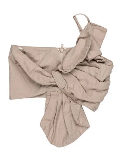 Pre-owned Jbq Linen Short Sleeve Top In Grey