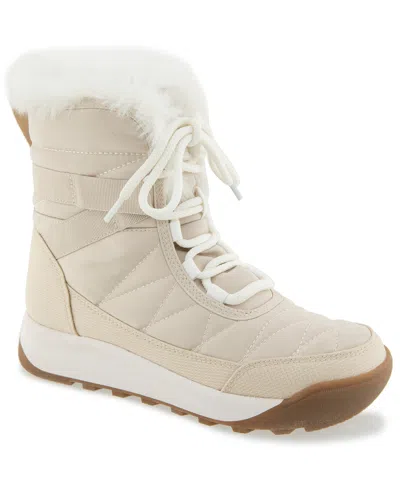 Jbu Women's Meza Cold Weather Lace-up Boots In White
