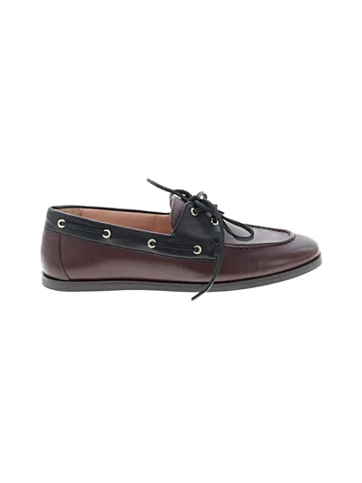 Pre-owned Jcrew Flats In Burgundy