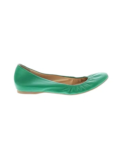 Pre-owned Jcrew Flats In Green