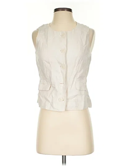 Pre-owned Jcrew Sleeveless Button Down Shirt In Ivory