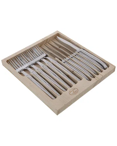 Jean Dubost 12pc Flatware Set In Brown