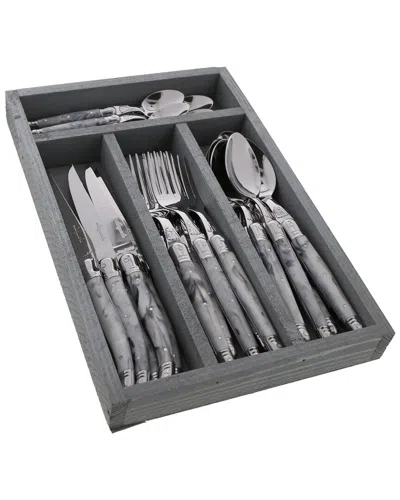 Jean Dubost 24pc Marble Flatware In Gray