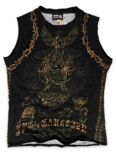 Pre-owned Jean Paul Gaultier Ss04  Virgen Guadalupe Tattoo Tank-top In Black