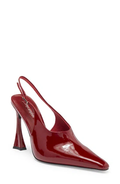 Jeffrey Campbell Creativity Slingback Pump In Cherry Red Patent