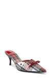 Jeffrey Campbell Gratis Pointed Toe Mule In Red/white/plaid