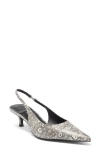 Jeffrey Campbell Persona Slingback Pump In Black White Lizard Print