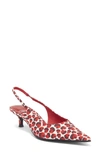 Jeffrey Campbell Persona Slingback Pump In Red Hearts Fabric