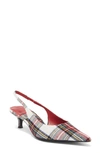Jeffrey Campbell Persona Slingback Pump In Red White Plaid