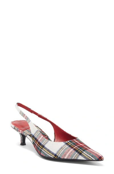 Jeffrey Campbell Persona Slingback Pump In Red White Plaid