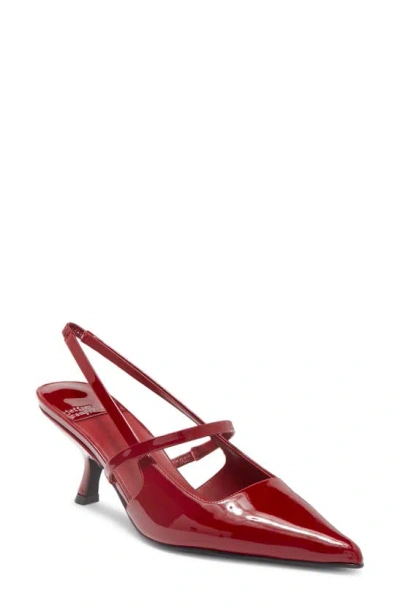 Jeffrey Campbell Tanya Pointed Toe Slingback Pump In Cherry Red Patent