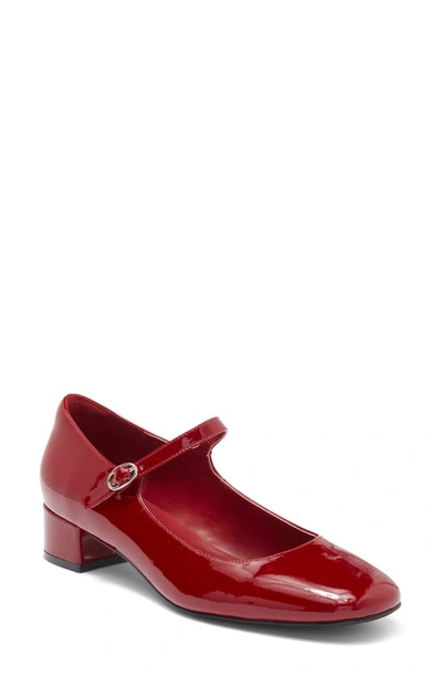 Jeffrey Campbell Top Tier Mary Jane Pump In Cherry Red Patent