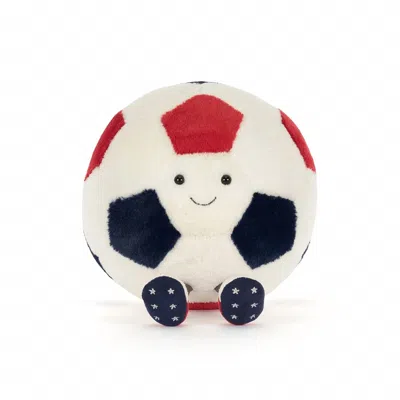 Jellycat Amuseables Usa Soccer Ball In Red White Blue In Multi