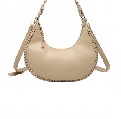 Jen & Co. Women's Aria Whipstitch Crescent Shoulder Bag In Light Taupe In Multi