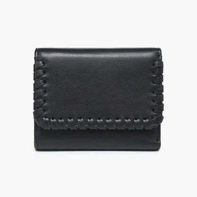 Jen & Co. Women's Logan Whipstitch Trifold Wallet In Black