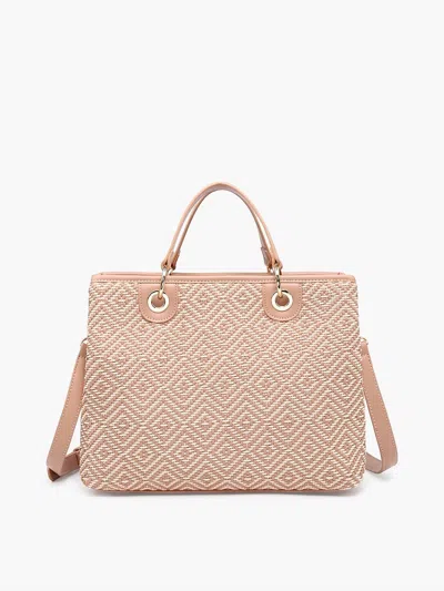 Jen & Co. Women's Nancy Woven Diamond Tote Bag In Mauve In Multi
