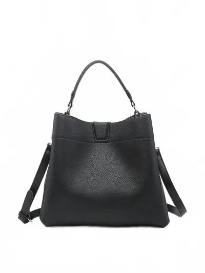 Jen & Co. Women's Tati Lizard Monogrammable Satchel Bag In Black
