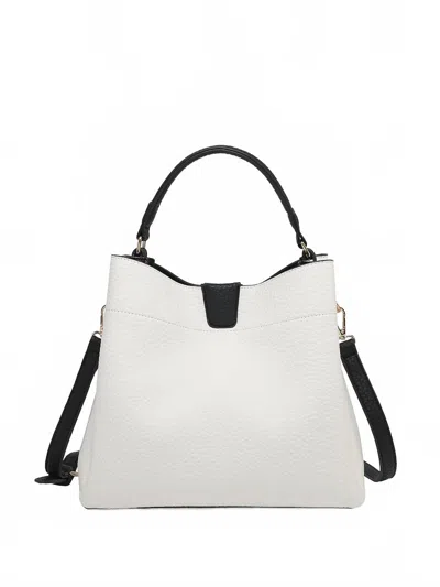 Jen & Co. Women's Tati Lizard Monogrammable Satchel Bag In Black White