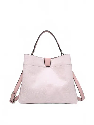 Jen & Co. Women's Tati Lizard Monogrammable Satchel Bag In Blush Pink In Multi