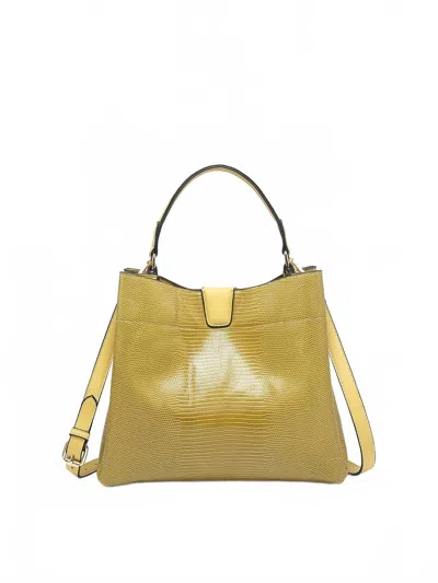 Jen & Co. Women's Tati Lizard Monogrammable Satchel Bag In Fern In Grey