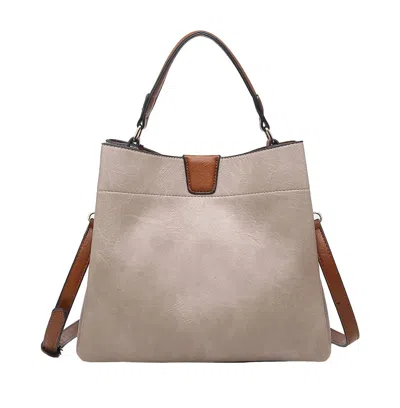 Jen & Co. Women's Tati Lizard Monogrammable Satchel Bag In Warm Grey In Multi