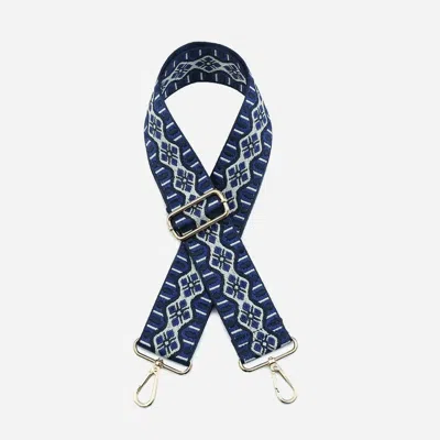Jen & Co. Women's Wave Adjustable Purse Guitar Strap In Navy In Blue