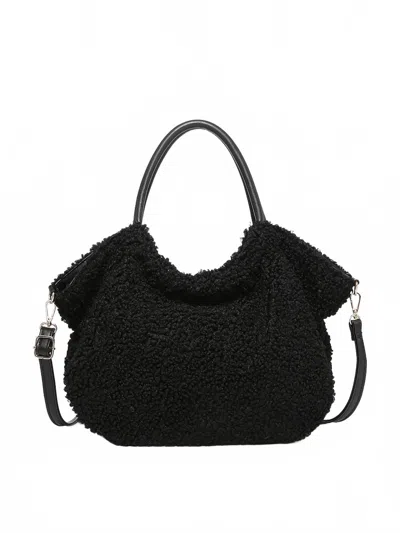 Jen & Co. Women's Zuri Teddy Satchel Bag In Black