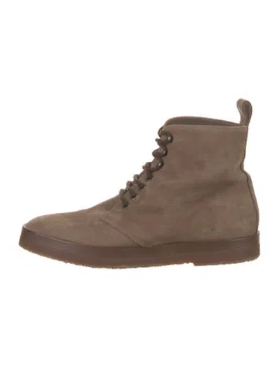Pre-owned Jenni Kayne Suede Lace-up Boots In Brown/neutrals