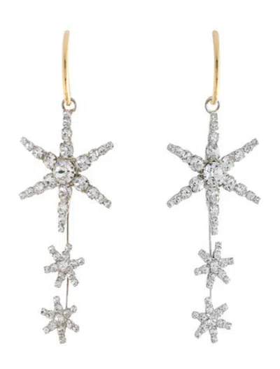 Pre-owned Jennifer Behr Crystal 'alax Star' Hoop Drop Earrings W/ Tags In Multicolor