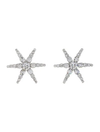 Pre-owned Jennifer Behr Crystal 'polaris' Stud Earrings In Clear