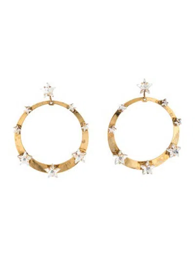 Pre-owned Jennifer Behr Crystal Rafael Hoop Earrings In Multicolor