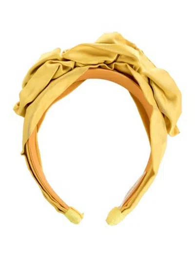 Pre-owned Jennifer Behr Solid Ruffle Headband In Yellow