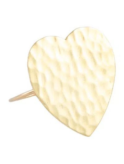Pre-owned Jennifer Meyer 18k Hammered Heart Ring In Multicolor