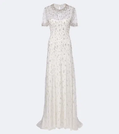 Jenny Packham Bridal Capture Embellished Tulle Gown In White