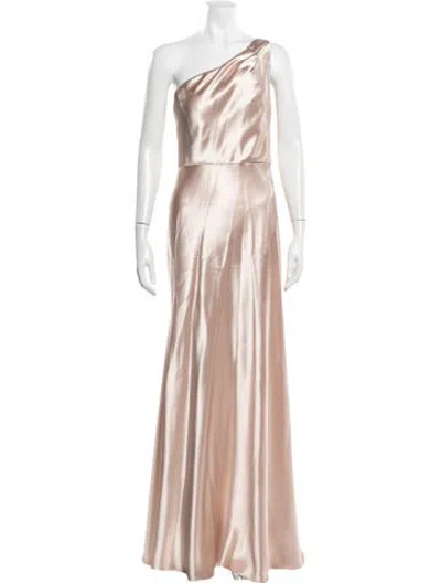Pre-owned Jenny Yoo One-shoulder Long Dress In Neutrals