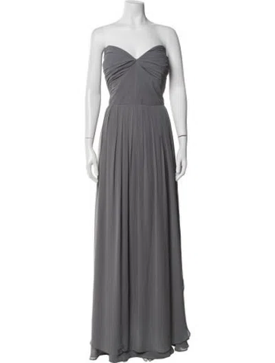 Pre-owned Jenny Yoo Strapless Long Dress W/ Tags In Grey