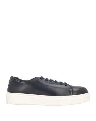 Jerold Wilton Man Sneakers Navy Size 7 Leather In Blue
