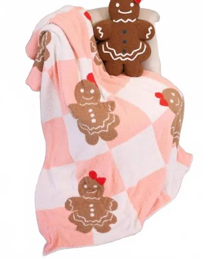 Jess Lea Women's Gingerbread Girl Blanket In Pink