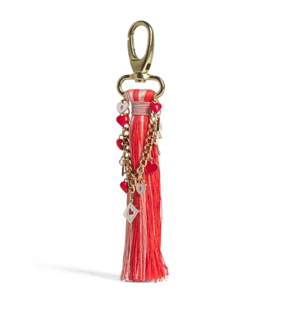 Jessica Light Tassel Bag Charm Tree Decoration In Red