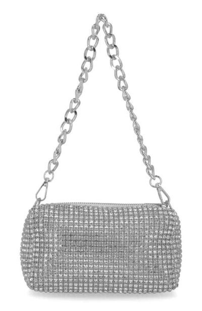 Jessica Mcclintock Shane Crystal Mesh Shoulder Bag In Neutral